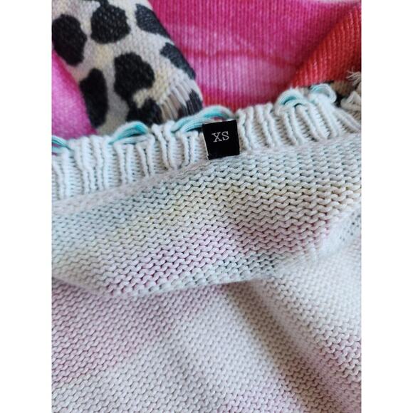 NWOT R13 Distressed Stripe Edge Oversize Cardigan Sweater Size XS Multi #2E405 - Picture 9 of 13